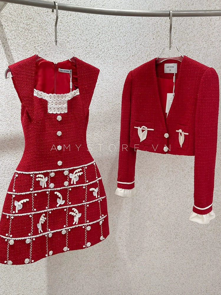 New Red Fragrance Dress Suits【AMY STORE】 ニューレッドフレグランスドレススーツ